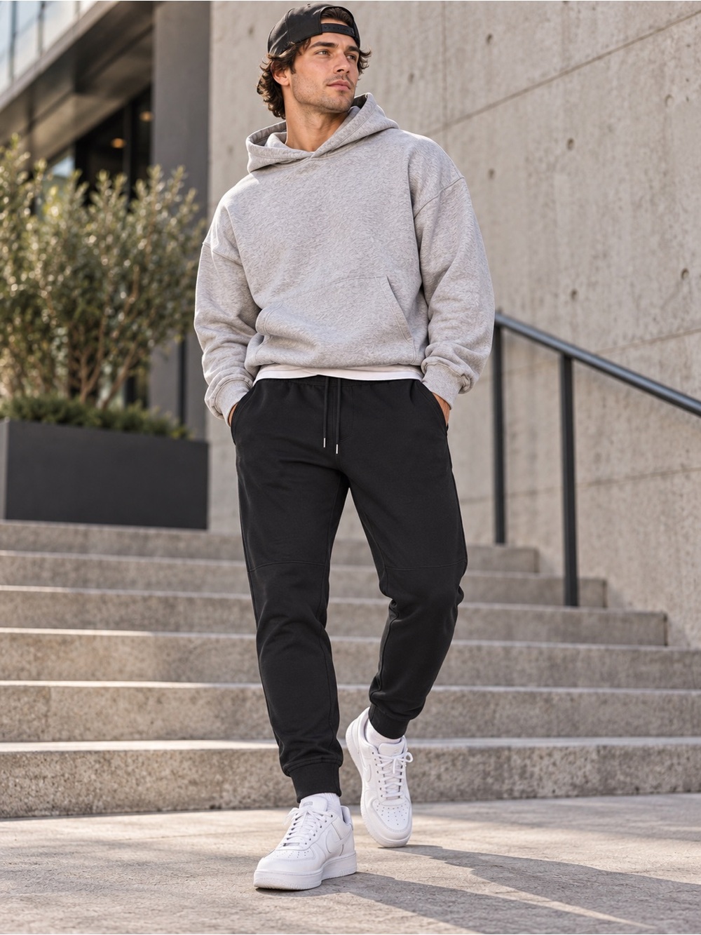 Men’s Black Jogger Sweatpants L Streetwear